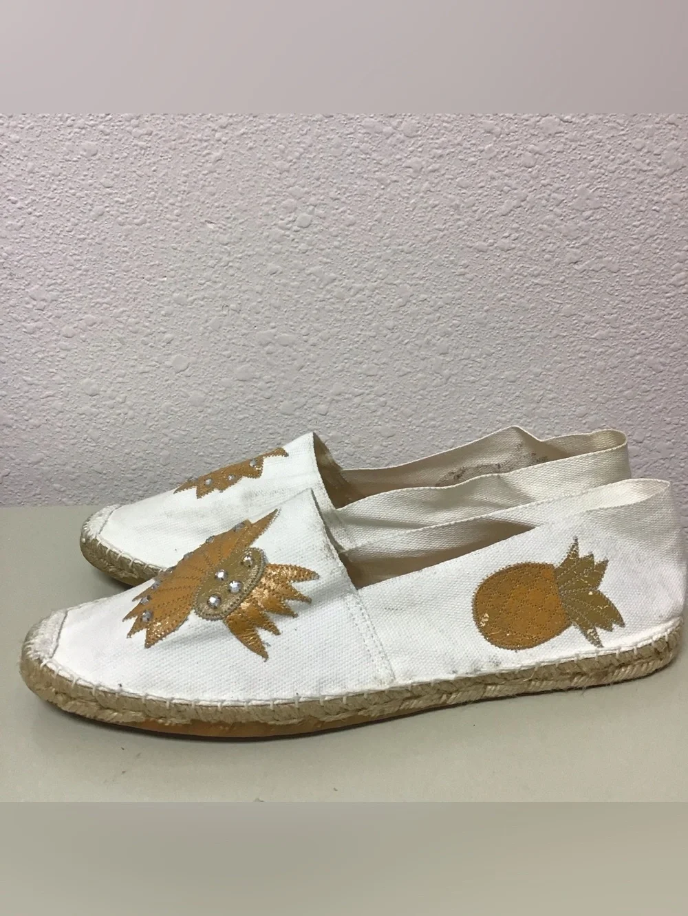 Unisa White Yellow Pineapple Tropical Espadrilles Spain (9)